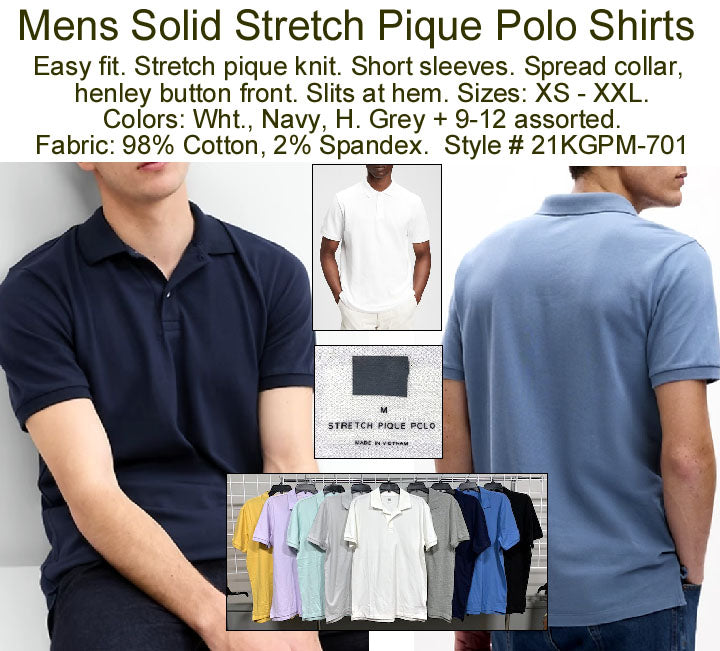 STRETCH PIQUE POLO SHIRT - #21KGPM-701