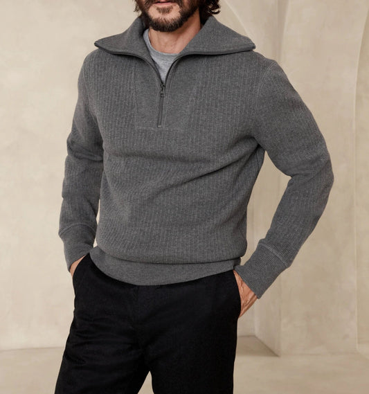 MENS FRENCH RIB HALF-ZIP