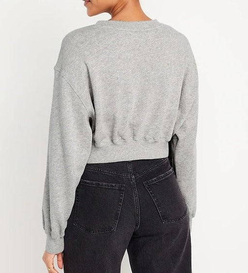 OVERSIZED CROP FLEECE SWEATSHIRT