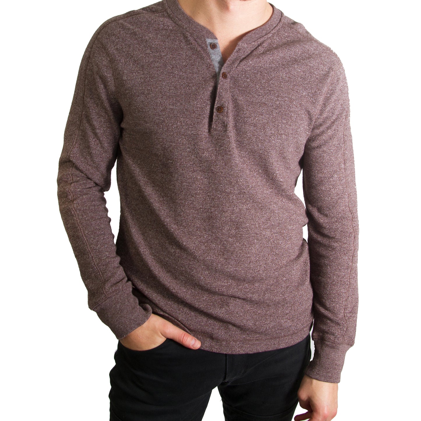 Core Temp Waffle Knit Henley Button Shirts #491392