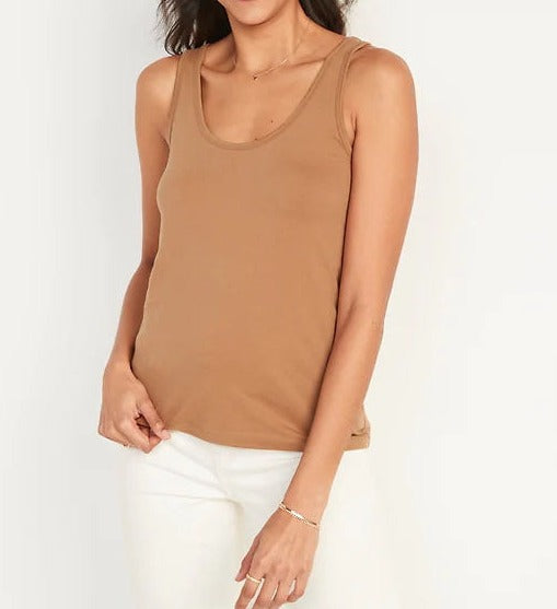 FIRST LAYER FALT KNIT SCOOP TANK TOP - #21KONW078