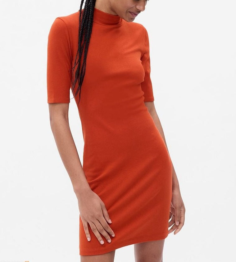 MODERN MOCKNECK MINI DRESS