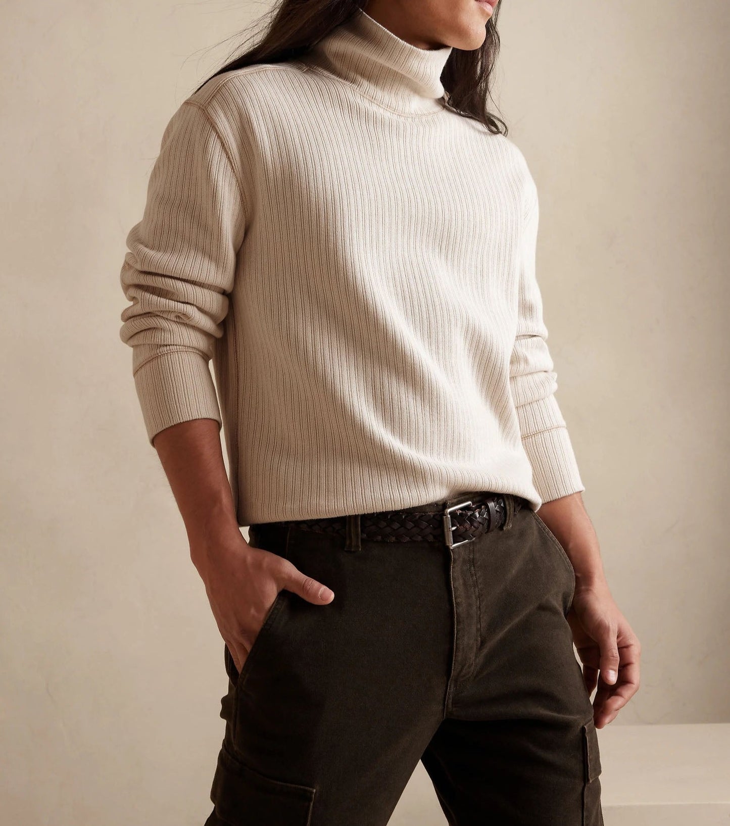 RIBBED TURTLENECK T-SHIRT