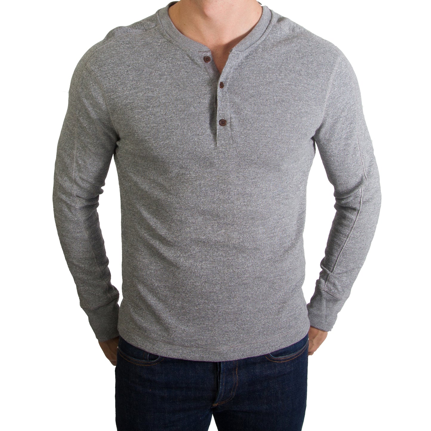 Core Temp Waffle Knit Henley Button Shirts #491392