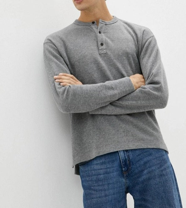 MENS DOUBLE KNIT HENLEY