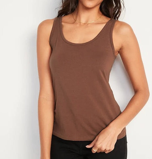 FIRST LAYER FALT KNIT SCOOP TANK TOP - #21KONW078